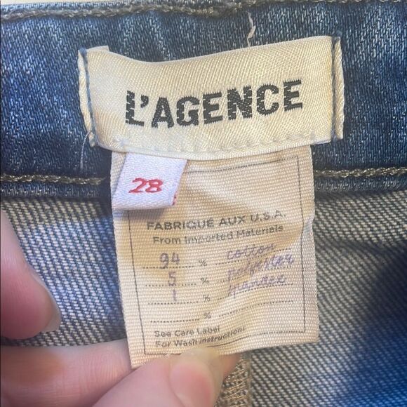 L'AGENCE Montana Flare Jeans Bleach Distressed 28 - Picture 3 of 4